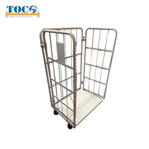 Factory Direct 4 Doors Nestable Roll Container Cage Container Trolley