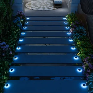 In Stock Hot Outdoor Waterproof IP68 Solar Powered Fence Garden Gate Pillar Decorative Lighting Post Light Solar Step Lights