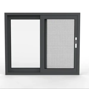 Fabricante de Puertas y Ventanas Ventana Deslizante de Aluminio de Doble Hoja con Red Antimosquitos Modelos Sistema de Puerta y Ventana Inteligente de Aluminio