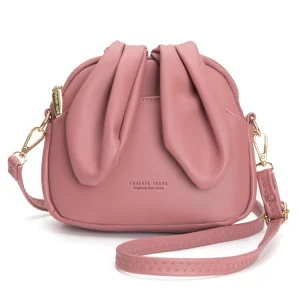 Long Soft Rabbit Ears Crossbody Shoulder Bucket Bag Korean Fashion Lady Tote Handbags for Women