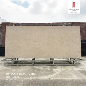 1600X3200mm Artificial Roman Travertine Matte Surface Sintered Stone for Waterfall Edge Kitchen Island