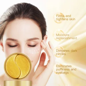 Customize Logo Eye Gel Pads Patches 24K Gold Anti-Wrinkle-Moisture Crystal Collagen 24K Eye Mask