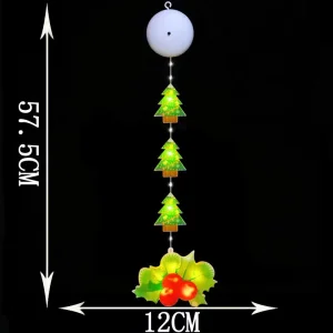 Luz de Árvore com Ventosa Festiva de Natal 3D Luzes Pendentes para Feriado
