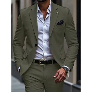 2-Piece Fashionable Green Men's Suit