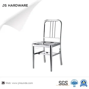 Silla de comedor fija de barra de acero inoxidable de fábrica directa, taburete de barra satinado