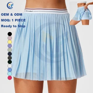 Falda de yoga de secado rápido para mujer con bolsillos, vestidos plisados de tenis y golf para mujeres, gimnasio y fitness