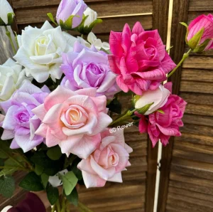 Foshan Wholesale 2025 New Luxury Spring Color Long Stem Faux Roses Artificial for Hotel Home Decoration