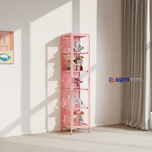 Solid Metal Base Glass Display Cabinet