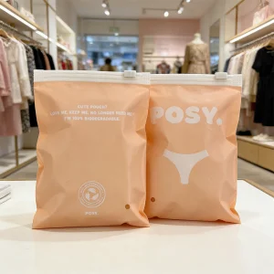 Custom Eco Friendly Compostable Zipper Corn Starch Matte Packaging Ziplock Lingerie Pouches Pla Biodegradable Clothing Bag