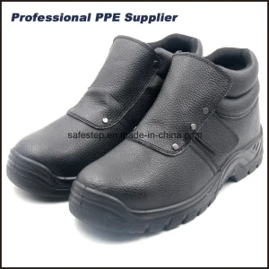 CE Black Men′ S Ankle Genuine Leather Steel Toe Cap Anti Static Oil Resistant Cheap Welder Work Safety Boots Manufacture