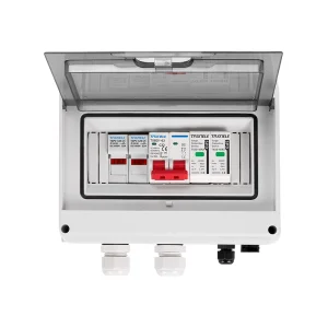 Solar Photovoltaic PV DC Combiner Box Surge Lightning Protection 1 Input 1 Out DC 600V Fuse MCB SPD HT Waterproof Box IP65