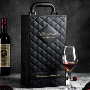 Custom Leatherette Wine Box with Vintage Tools Kit