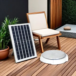Iluminação de Teto Solar com Controle Remoto para Pátio, Garagem e Paisagismo