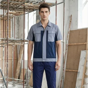 MOQ al por mayor 100 Tela CVC lijada Camiseta de verano de manga corta Ropa de trabajo personalizada 150GSM Ropa de fábrica industrial