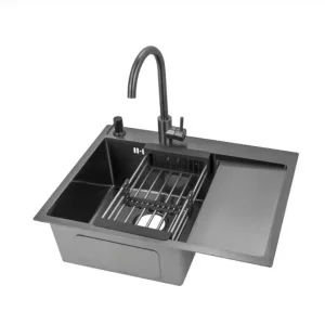 Modern Nano Handmade High Quality Silver Sink Single Bowl Stainless Steel Square Kitchen Sink/SS304