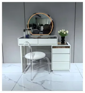 Modern Multi-Purpose Makeup Vanity Table with Standing Mirror Storage Desk for Bedroom Furniture