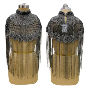 Trending Women's Hand Embroidered Shimmery Modest Straight Capes Long Tassels Party Evening Islamic Dresses Natural Breathable