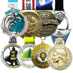 Wholesale Design Logo High Quality Blank Zinc Alloy 3D Gold Award Soccer Marathon Running Medal Custom Metal Sport Medal