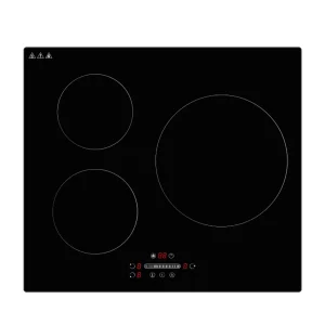 3 Zones Built in Induction Hob 7000W Black Glass Three Burner Induction Cooker with Touch or Slider Control