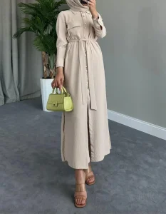 Vestido de Cardigã de Manga Longa