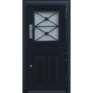 Half Opening Security Divided Farmhouse Glass Front Entry Dutch Iron Steel Door