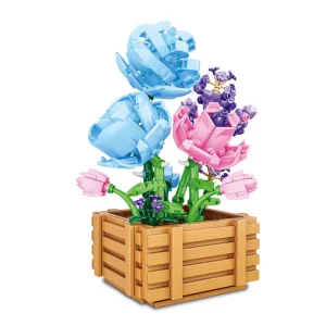 QS Toys Creative DIY ABS Plastic Assembly Teys Flower Branch كتل الإنشاء عرض العناصر نماذج تعليمية مجموعة الهدايا للفتيات