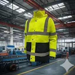 Jaqueta de Trabalho Inverno Unissex Hi-Vis Durável com Refletor para Segurança para Homens e Mulheres