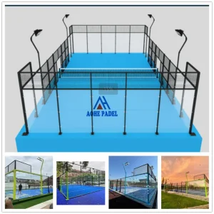 New Design Panoramic Paddle Court Safety Outdoor Sport Single Double Padel Tennis Platform Court