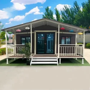Double Wing Expansion Steel Wooden Folding Box Eaves Terrace Prefabricated Container Building For Villa Hotel Use Modern Design