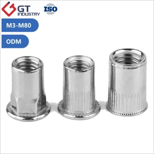 Stainless Steel Aluminum Titinium Blind Rivet Nut Flat Head Countersunk Head Metric Inch Rivet Nut M5 M6 M8 M10 M12 5/16 1/4 3/8 Threaded Inserts Rivnuts