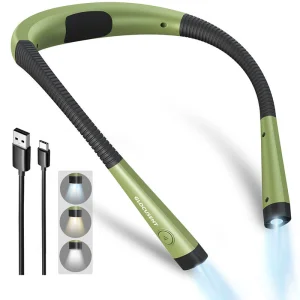 Long Lasting Dimmable Flexible LED Neck Light Rechargeable Neckband Reading Book Light Lamp for Reading in Bed