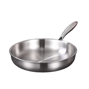 304 Stainless Steel Uncoated Thickened Three-Layer Steel Induction Gas Universal Frying Pan No Lid Hand Grip Material None Home