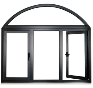 Ventana de cristal con bisagra de aluminio