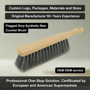 Custom Logo Grey Synthetic Fiber Counter Duster Brush