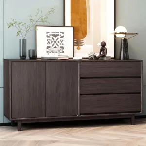 Modern Luxury Solid Wood Sideboard Cabinet Dining Room Living Room Home Furniture Storage with Shoe Rack Entryway Hallway
