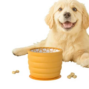 Dog Portable Automatic Slow Feeder Bowl Anti-Choking with Non-Slip Bottom to Prevent Spilling Silicone Material