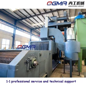 China Manufacturer Roller Conveying Shot Blaster for Castings Forgings Cleaning Steel Wire Mesh Belt Shot Blasting Machine