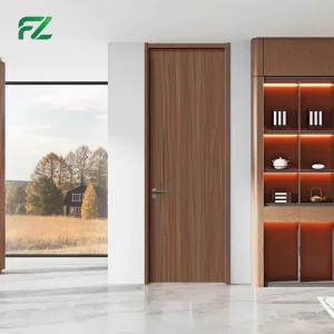 Custom Size Fire-Rated &amp; Soundproof Simulated Wood Grain Aluminum Interior Doors Slab Doors