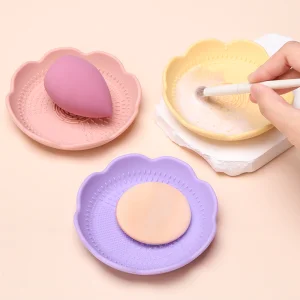 Portable Foldable Silicone Flower Makeup Brush Cleaner Pad Mat Bowl Makeup Brush Cleaners