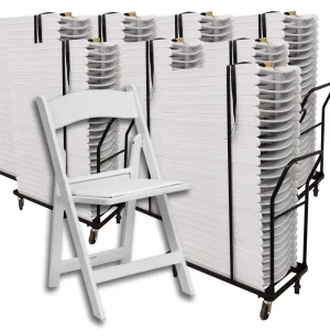 Wholesale Stackable Wedding Event Party Plastic White Resin Folding Chairs