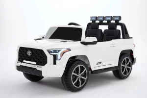 Official Toyota Kids Pickup Truck Electric Ride-on Toy with Bluetooth &amp; LED Lights-White