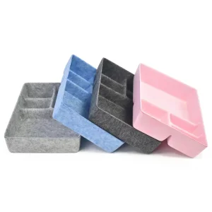 OEM colorful drawer organizer round felt fabric storage basket tray on the table or desktop Manufacturer, Quotes
