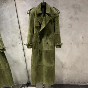 Women's Long Suede Trench Coat Fall 2025