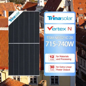 Módulos Solares Monocristalinos N Tipo Bifaciales Trina Vertex N Tsm-Neg21c. 20 715-740W para Proyectos Solares a Gran Escala
