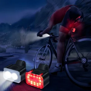 USB Rechargeable Waterproof LED Bicycle Light Set for Safe Night Riding