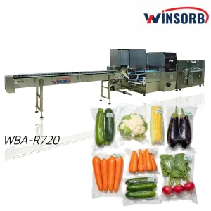 Wba-R720 Máquina de Embalagem Térmica Automática Pequena para Aquecimento de Frascos, Vegetais e Filme POF PE, Encolhimento a Vácuo, Embalagem em Fluxo e Envelopamento