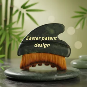 Factory 2-in-1 Jade Gua Sha Comb And Face Sculpting Brush