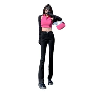 Calças Jeans Micro Flare para Mulheres