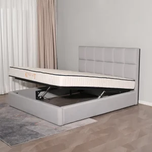 Cama moderna de cuero queen