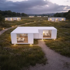 Estructura Duradera Casa Modular Prefabricada de Aluminio